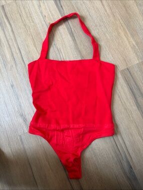 superdown Red Halter Bodysuit